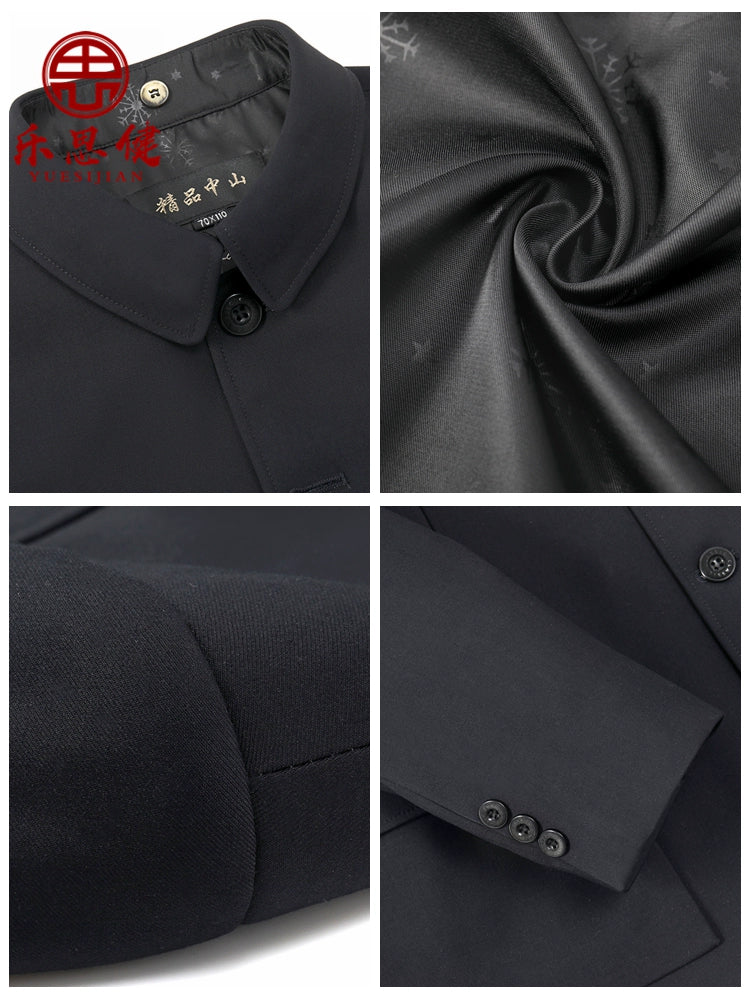 Men’s Zhongshan Suit Set for Seniors | Premium Father’s Zhongshan Jacket for Spring and Fall/Winter