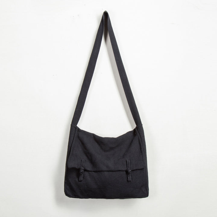 Chinese-Style Linen Backpack – Unisex Vintage Single-Shoulder Crossbody Bag with Ethnic Flair