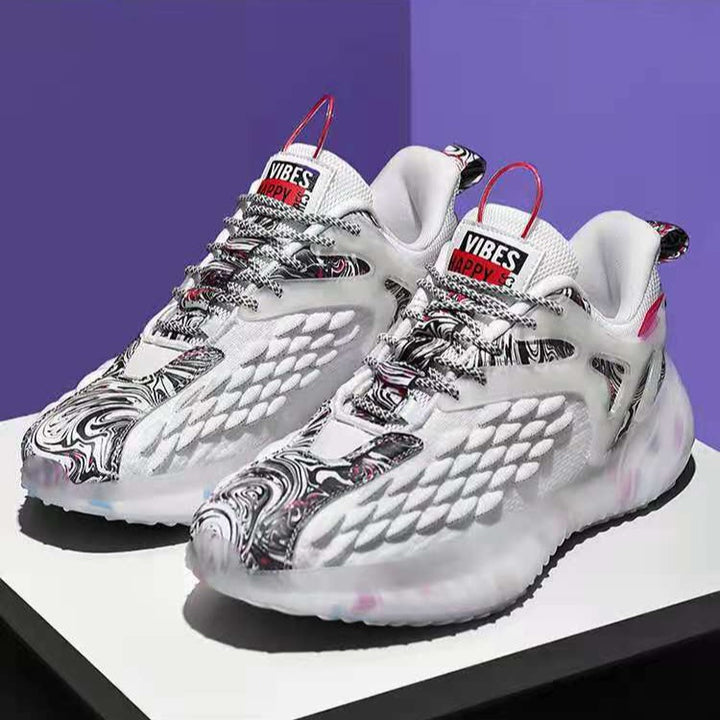 Zapatillas deportivas para hombre, primavera 2024, nuevas zapatillas de estilo chino con diseño fluorescente de escamas de pescado, zapatillas de deporte informales para hombre