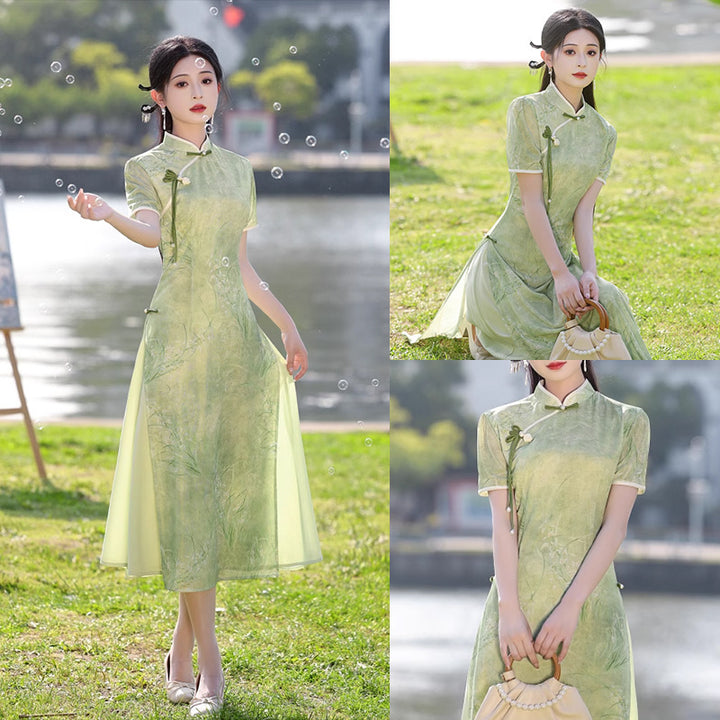 Pink cheongsam summer new 2024 improved young girl Republic of China style women's clothing new Chinese style daily wear