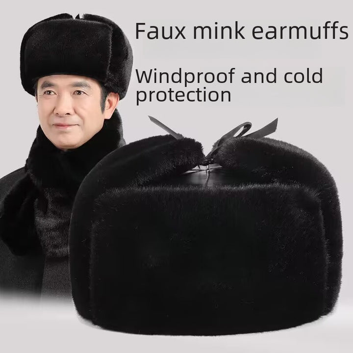 Men's Winter Lei Feng Hat for Seniors – Thickened Cotton Cap with Ear Protection for Elderly