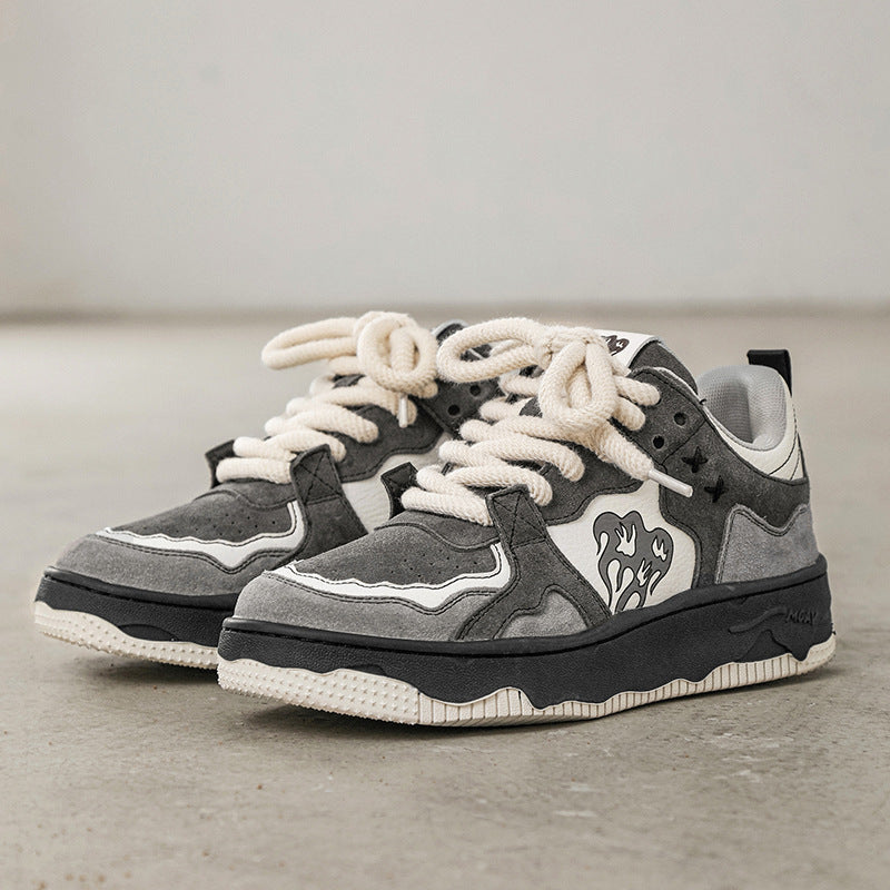 2024 New National Trend Flame Mountain Sneakers – Retro Deconstructed Casual Sports Shoes for Couples