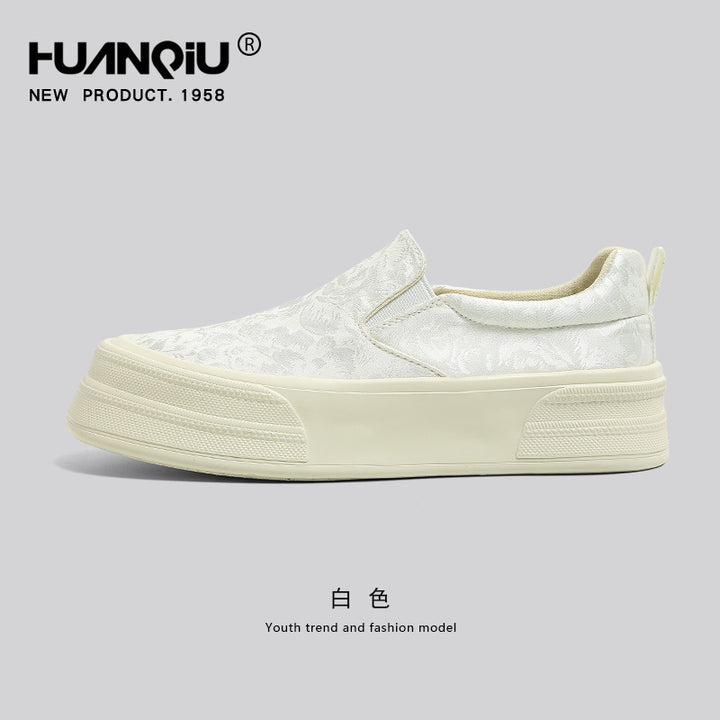 Global Platform Canvas Shoes for Women – 2024 New Autumn Retro Slip-On Sneakers