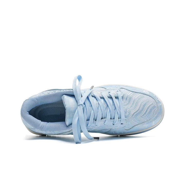 2024 New Blue Silk Chinese Style Sneakers – Breathable Unisex Sporty & Casual Couple Shoes