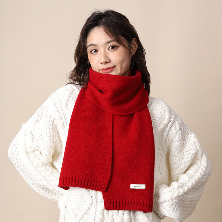 Bufanda de punto unisex de invierno: rojo festivo para Navidad y Año Nuevo