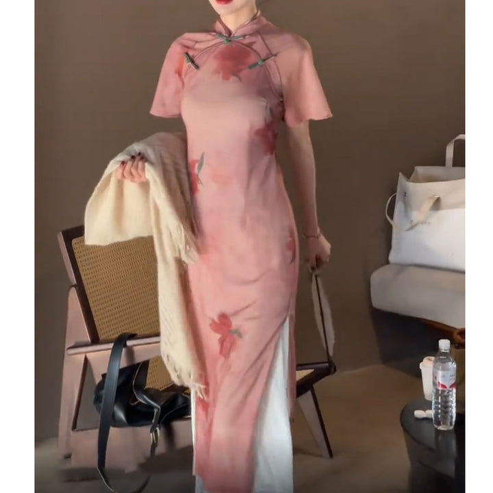 Pink cheongsam summer new 2024 improved young girl Republic of China style women's clothing new Chinese style daily wear