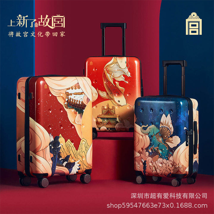 Palace Museum Cultural Travel Luggage – 20-inch & 24-inch Starry Time China Style Rolling Suitcase with Smooth Wheels