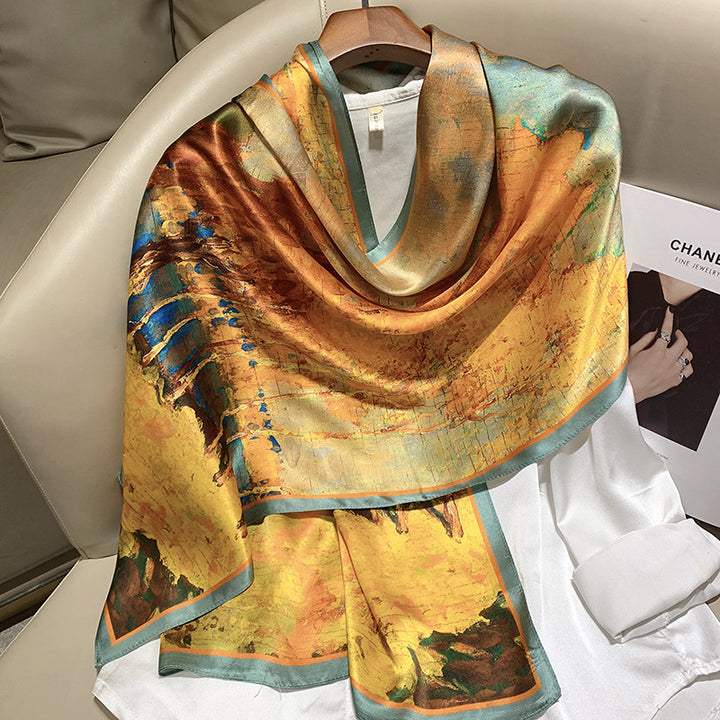 Hangzhou Silk Scarf – High-End Mulberry Silk Vintage French Style Scarf