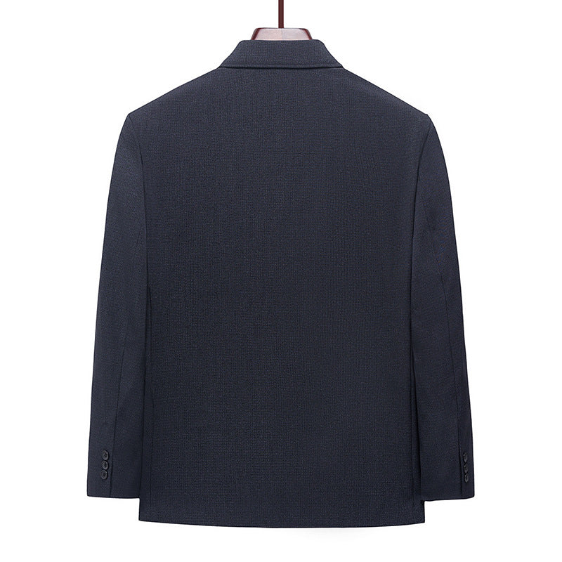 Traje Zhongshan de alta gama para hombres de mediana edad y mayores, traje de otoño e invierno engrosado más traje Zhongshan de terciopelo para papá, abrigo de abuelo anciano