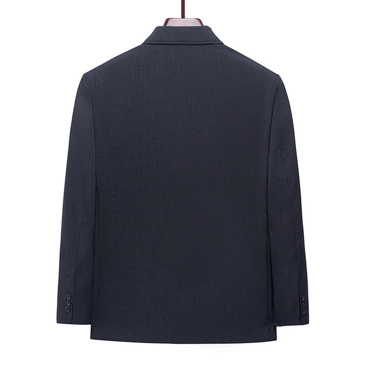 Traje Zhongshan de alta gama para hombres de mediana edad y mayores, traje de otoño e invierno engrosado más traje Zhongshan de terciopelo para papá, abrigo de abuelo anciano