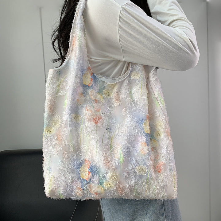 Bolsa de lona bordada estilo chino: diseño artístico con lavado de tinta