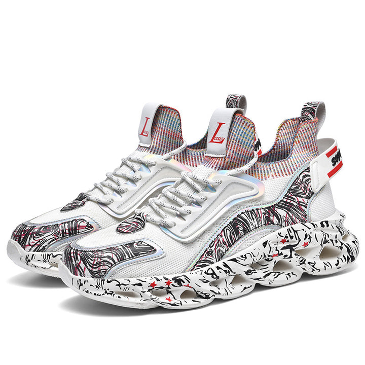 2024 Men’s National Style 3D Printed Sneakers – Lightweight Thick-Soled Sports Shoes