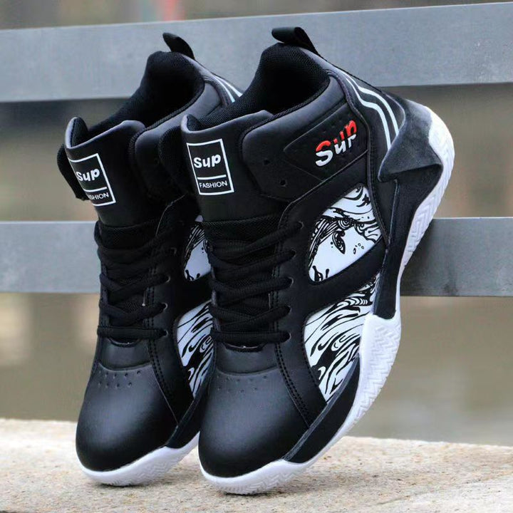 2024 New Men’s Height-Increasing Sports Sneakers – Trendy National Style High-Top Basketball Shoes with Thick Sole