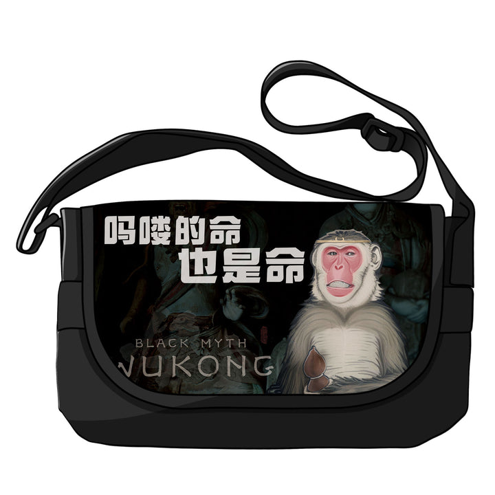 Bolso de hombro de lona AAA chino "Mito Negro: Wukong": un moderno bolso cruzado con estampados inspirados en mitos.