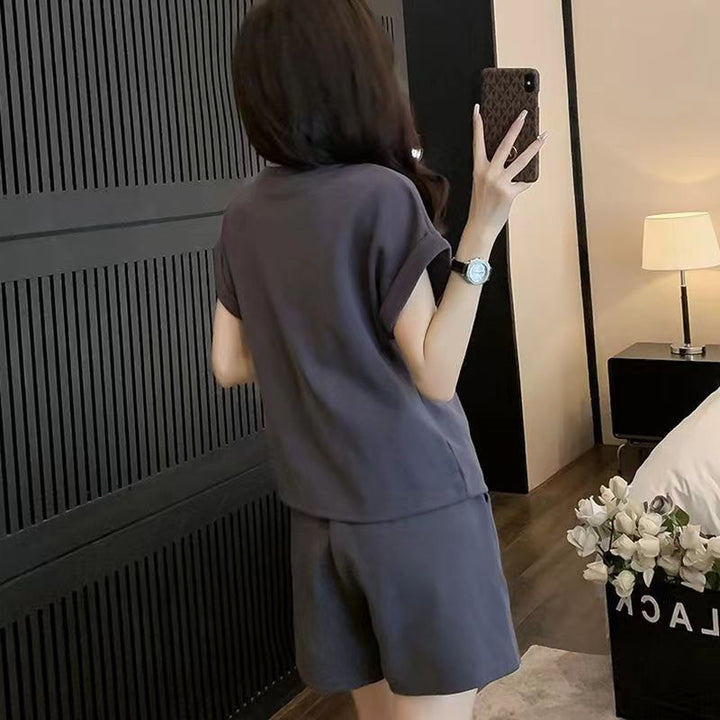 Nuevo conjunto de pantalones cortos de manga corta estilo chino para mujer – Verano 2024, conjunto deportivo informal de dos piezas a la moda