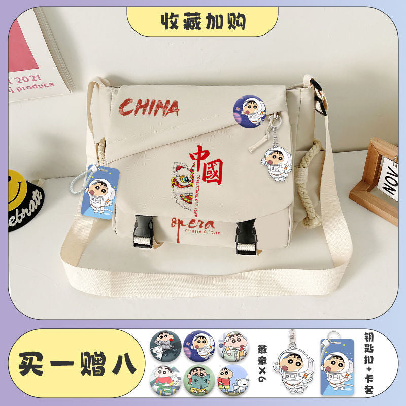 Bolso bandolera deportivo unisex de gran capacidad, moderno y moderno, estilo urbano minimalista Harajuku.
