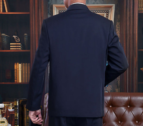 Chaqueta Zhongshan para hombre mayor | Ropa de trabajo de una sola capa y ropa formal de doble capa para primavera y otoño