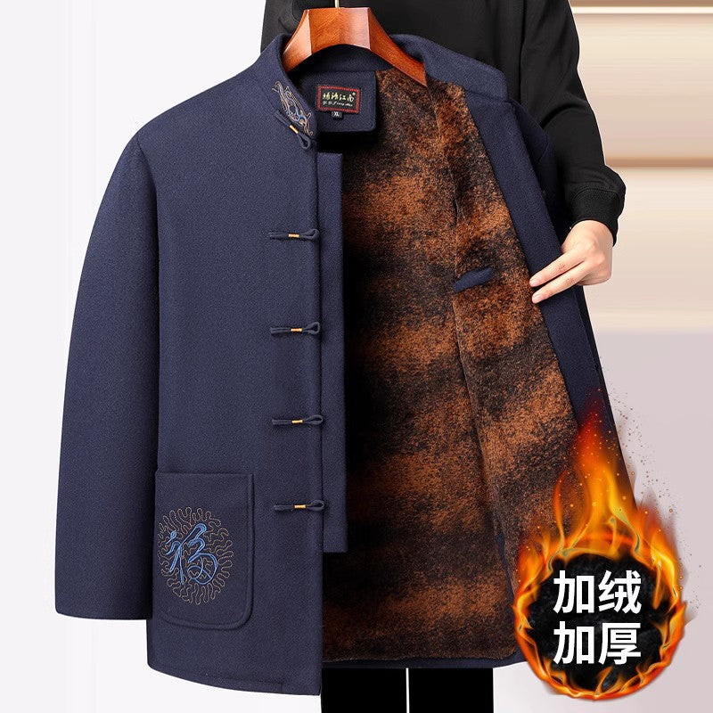 Men’s Elderly Tang Suit Jacket | Spring & Autumn Collection for Ages 60-80 | Grandpa 2024 New Set