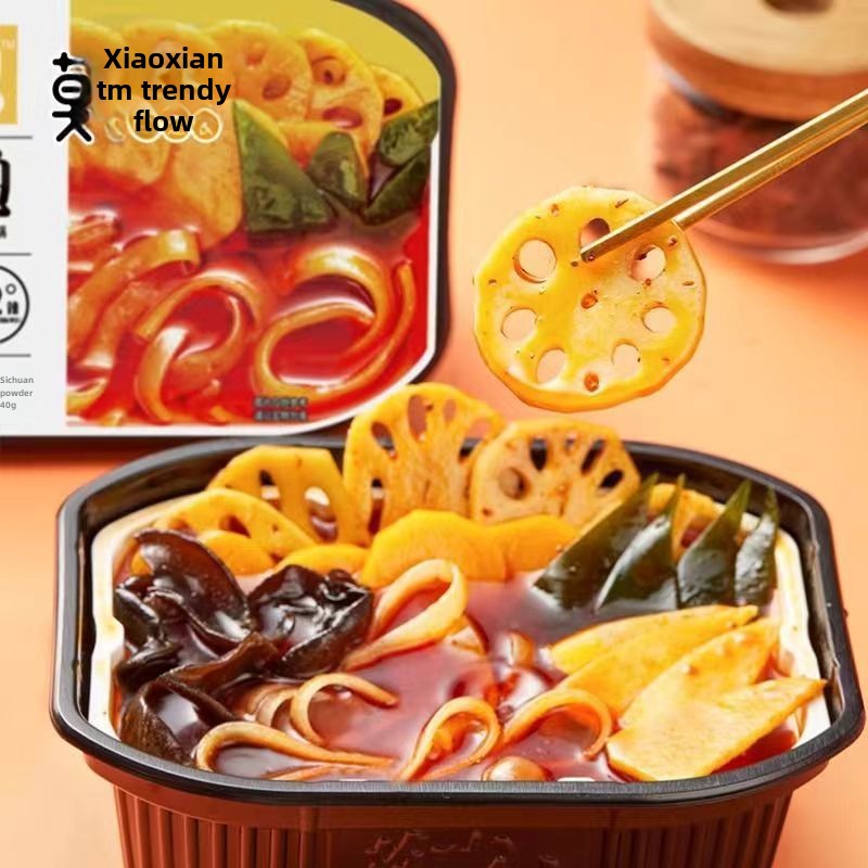 莫小仙麻辣成都自热火锅 | 麻辣鸭血和内脏