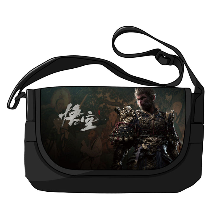 Bolso de hombro de lona AAA chino "Mito Negro: Wukong": un moderno bolso cruzado con estampados inspirados en mitos.