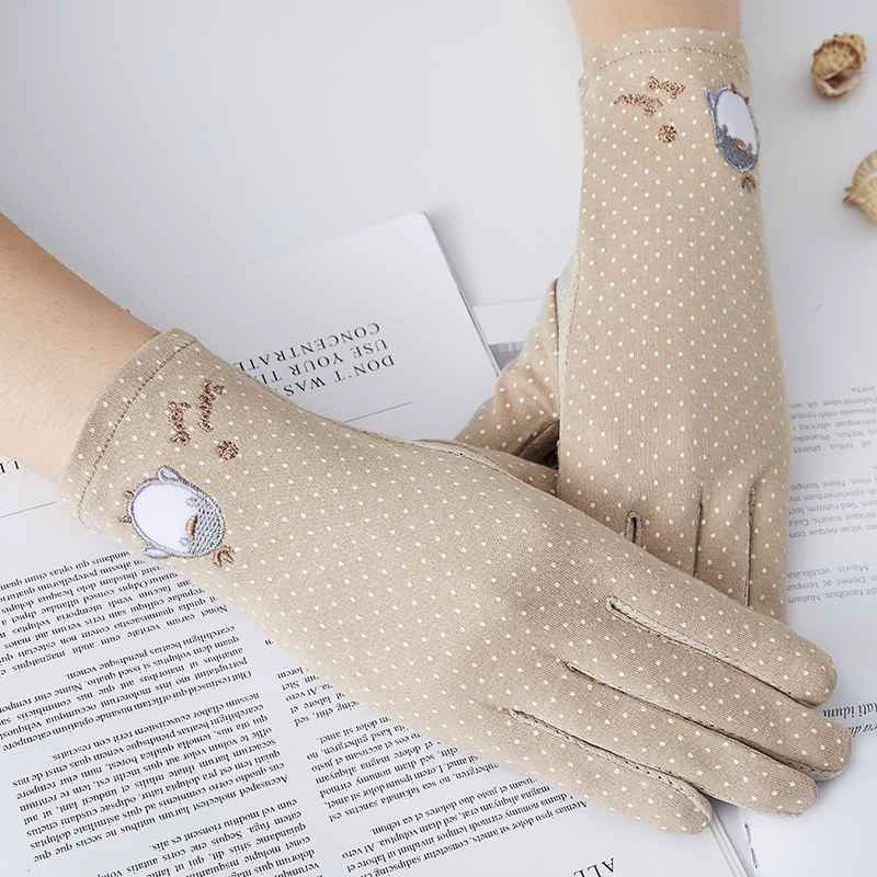 Guantes de moda de estilo chino, de verano, de encaje fino para mujer, con protección UV, para ciclismo al aire libre, compatibles con pantallas táctiles, transpirables, para conducir.