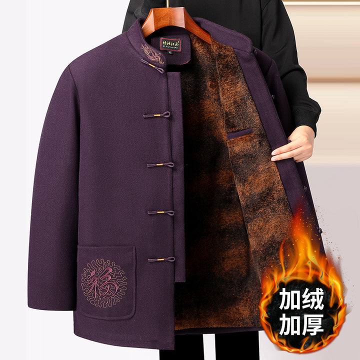 Men’s Elderly Tang Suit Jacket | Spring & Autumn Collection for Ages 60-80 | Grandpa 2024 New Set