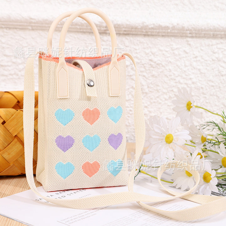 Bolso de punto de moda transfronterizo: bolso bandolera para teléfono de estilo chino