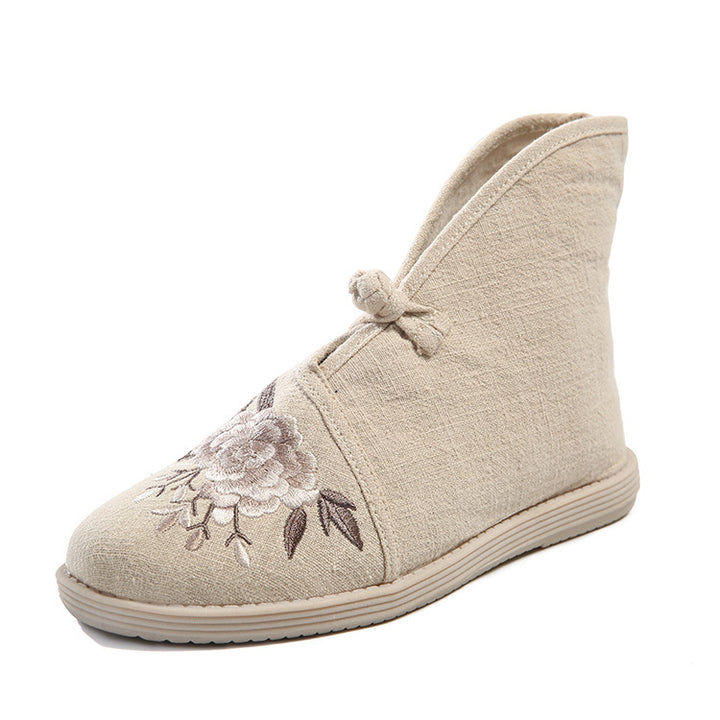 Discounted boots! No refunds! Taiwan Art Old Beijing embroidered shoes cloth shoes ethnic style Chinese clothing Zen tea