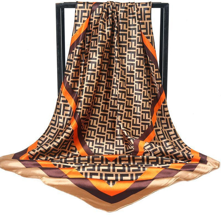 Pañuelo cuadrado de seda para mujer de 90 cm, estampado satinado, al por mayor