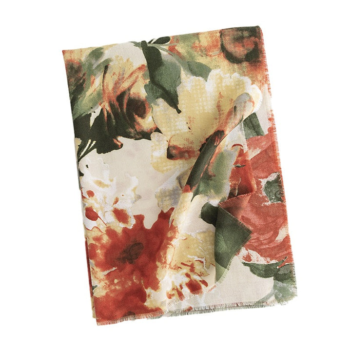 Bufanda de cachemira sintética para mujer: elegante chal cálido de estilo chino con estampado, protector de cuello de alta gama para desplazamientos.