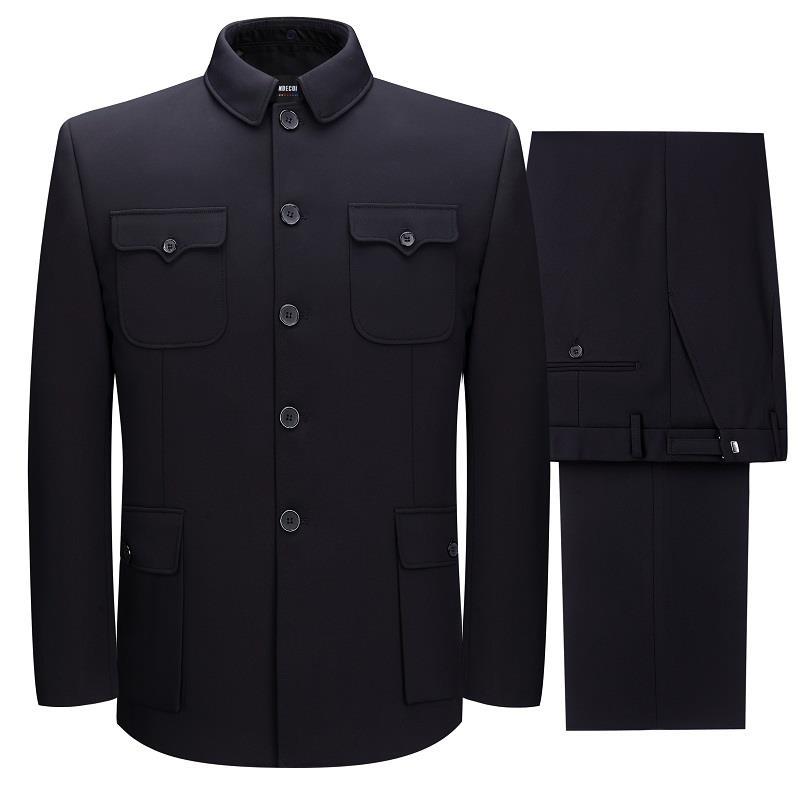 Zhongshan suit for middle-aged and elderly men single-piece coat top dad's clothes grandfather old-fashioned suit men's spring and autumn