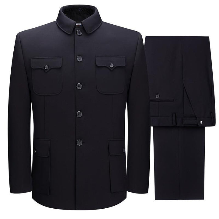 Zhongshan suit for middle-aged and elderly men single-piece coat top dad's clothes grandfather old-fashioned suit men's spring and autumn