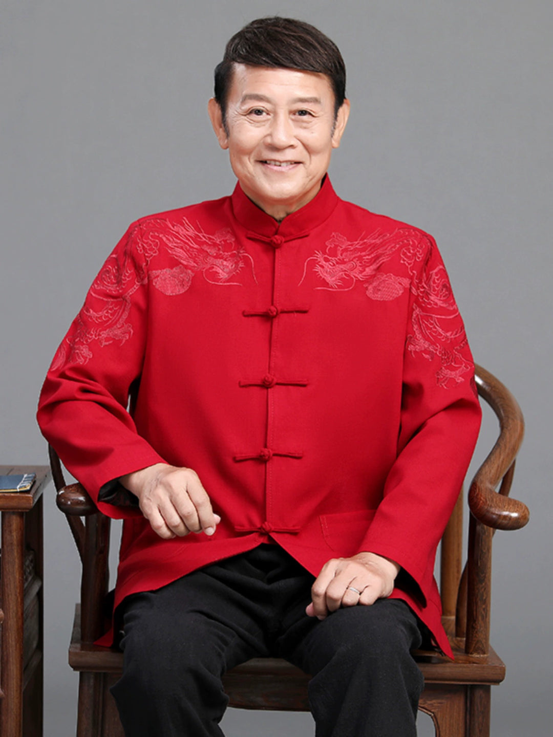 Traje Tang para hombres mayores | Chaqueta casual estilo chino para abuelo | Conjunto de primavera y otoño para boda de papá en Zhongshan
