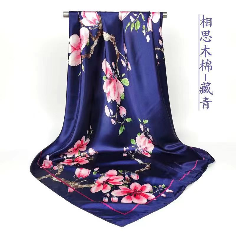 Nuevo regalo de estilo chino para mujer: pañuelo de seda con estampado "Mil millas de ríos y montañas", chal cuadrado grande para el Día de la Madre.