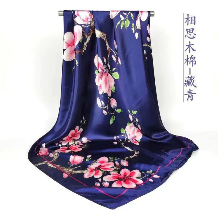 Nuevo regalo de estilo chino para mujer: pañuelo de seda con estampado "Mil millas de ríos y montañas", chal cuadrado grande para el Día de la Madre.