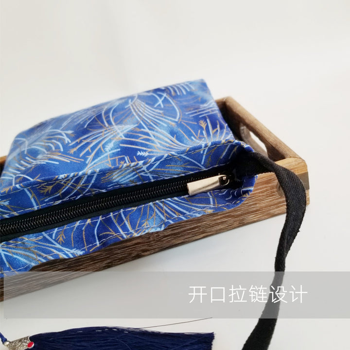 新款汉元素男式汉服包袋斜挎包流苏小包古风单肩布包背包搭配古装