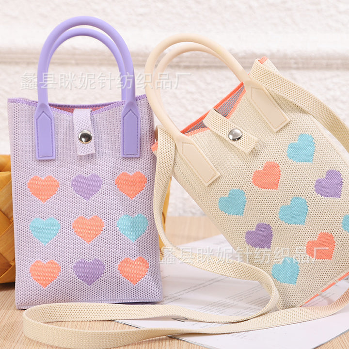 Bolso de punto de moda transfronterizo: bolso bandolera para teléfono de estilo chino