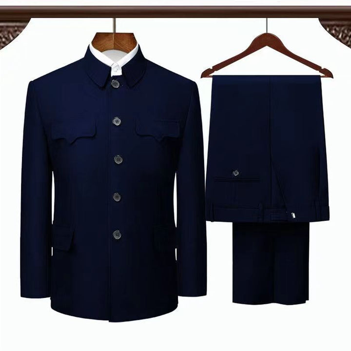Trajes Zhongshan al por mayor para personas de mediana edad y mayores: estilo tradicional del abuelo