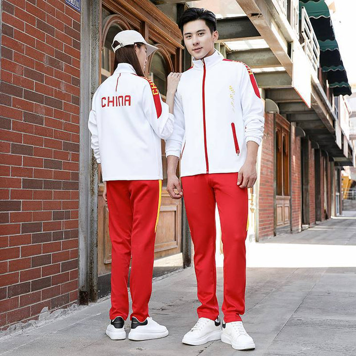 Conjunto deportivo holgado e informal de tendencia china para primavera/otoño para hombre y mujer: sudadera y pantalón deportivo para pareja, uniforme escolar o ropa informal.