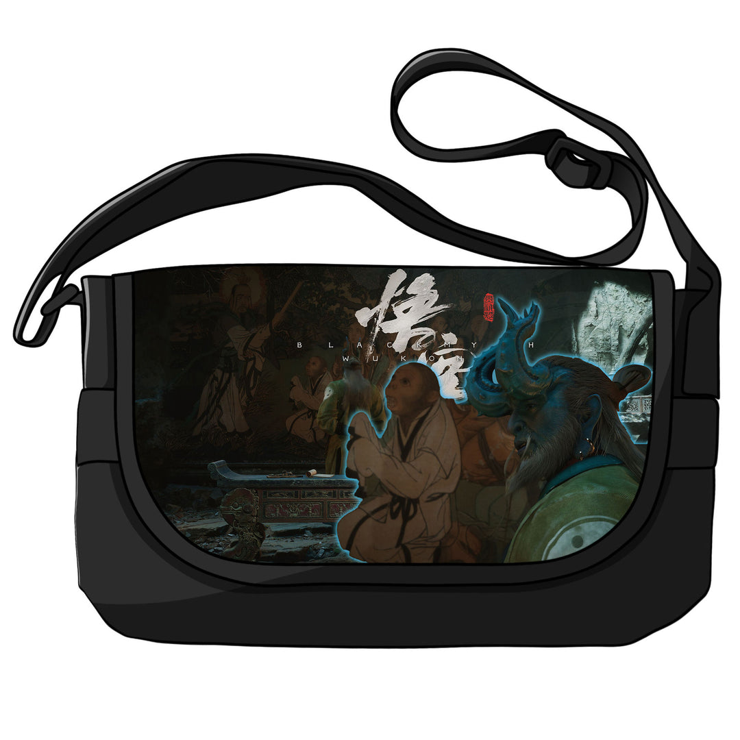 Bolso de hombro de lona AAA chino "Mito Negro: Wukong": un moderno bolso cruzado con estampados inspirados en mitos.
