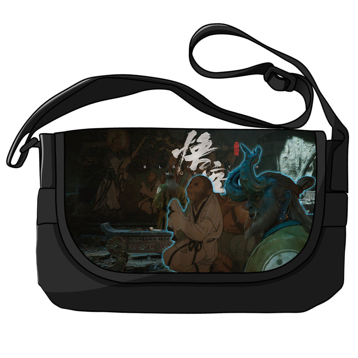 Bolso de hombro de lona AAA chino "Mito Negro: Wukong": un moderno bolso cruzado con estampados inspirados en mitos.