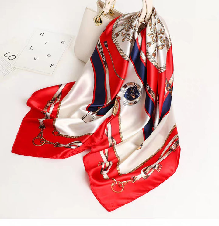 Nuevo regalo de estilo chino para mujer: pañuelo de seda con estampado "Mil millas de ríos y montañas", chal cuadrado grande para el Día de la Madre.