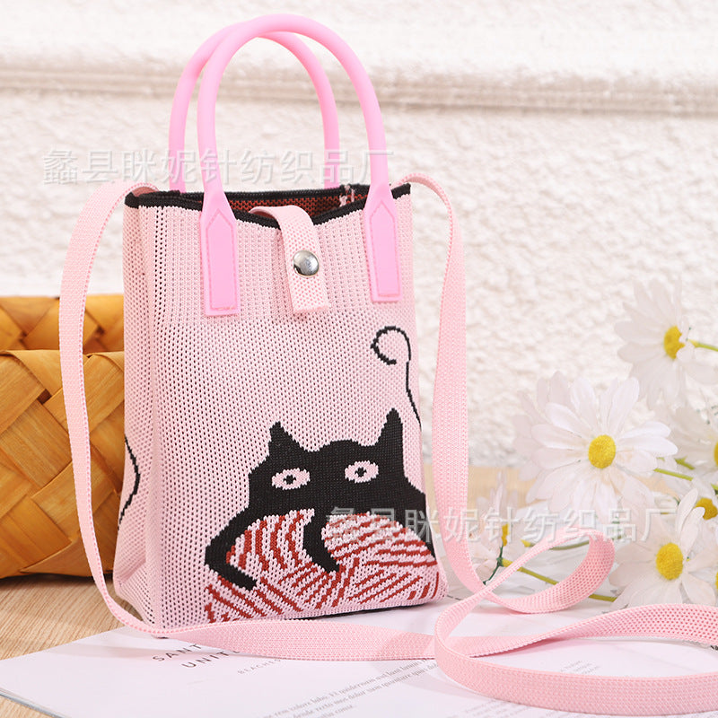 Bolso de punto de moda transfronterizo: bolso bandolera para teléfono de estilo chino