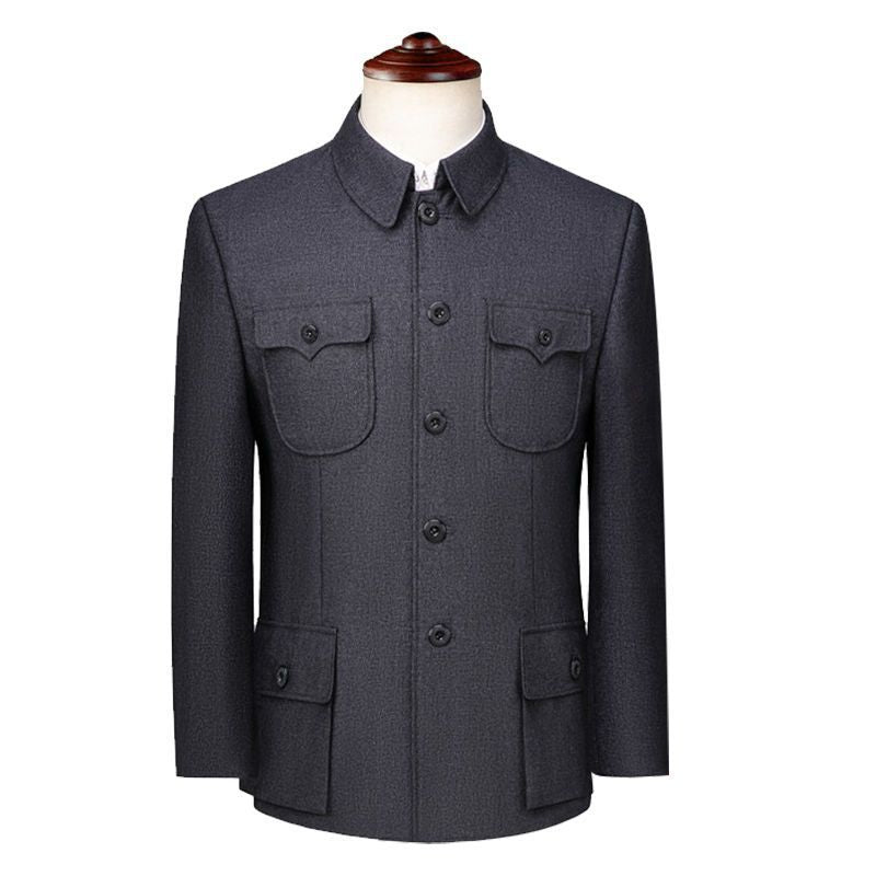 Spring & Autumn Army Casual Wear and Zhongshan Suits for Middle-aged and Elderly Men
