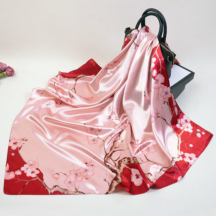 Nuevo regalo de estilo chino para mujer: pañuelo de seda con estampado "Mil millas de ríos y montañas", chal cuadrado grande para el Día de la Madre.
