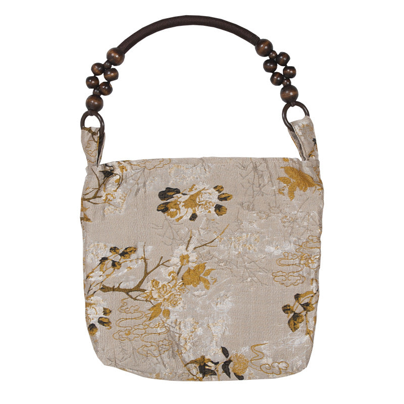 Modern Chinese-Style Vintage Shoulder Tote – Artistic Small Square Bag