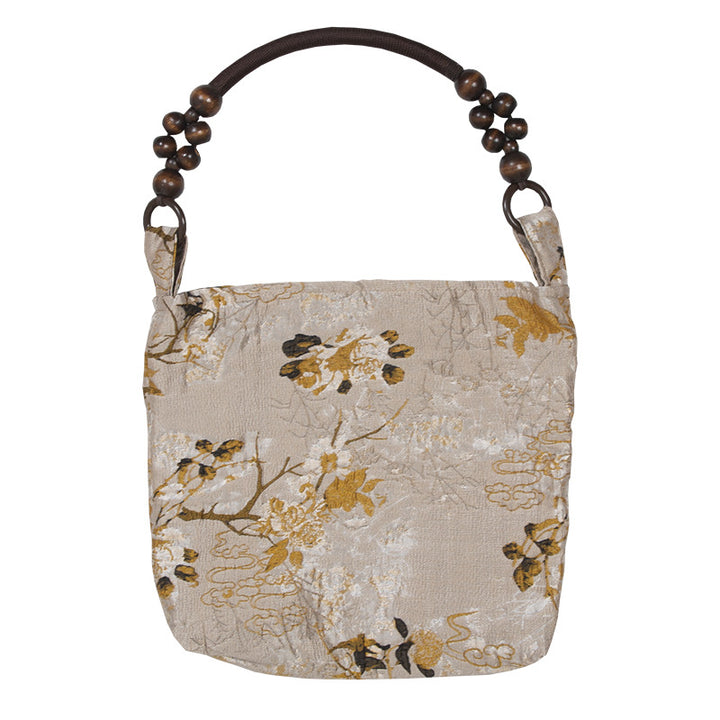 Modern Chinese-Style Vintage Shoulder Tote – Artistic Small Square Bag