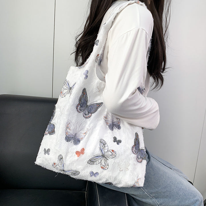 Bolsa de lona bordada estilo chino: diseño artístico con lavado de tinta