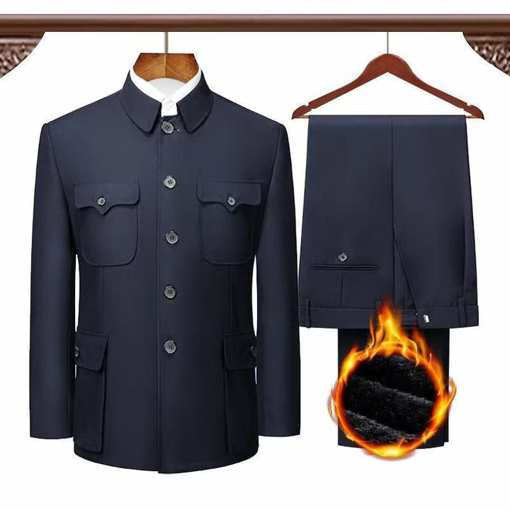 Trajes Zhongshan al por mayor para personas de mediana edad y mayores: estilo tradicional del abuelo