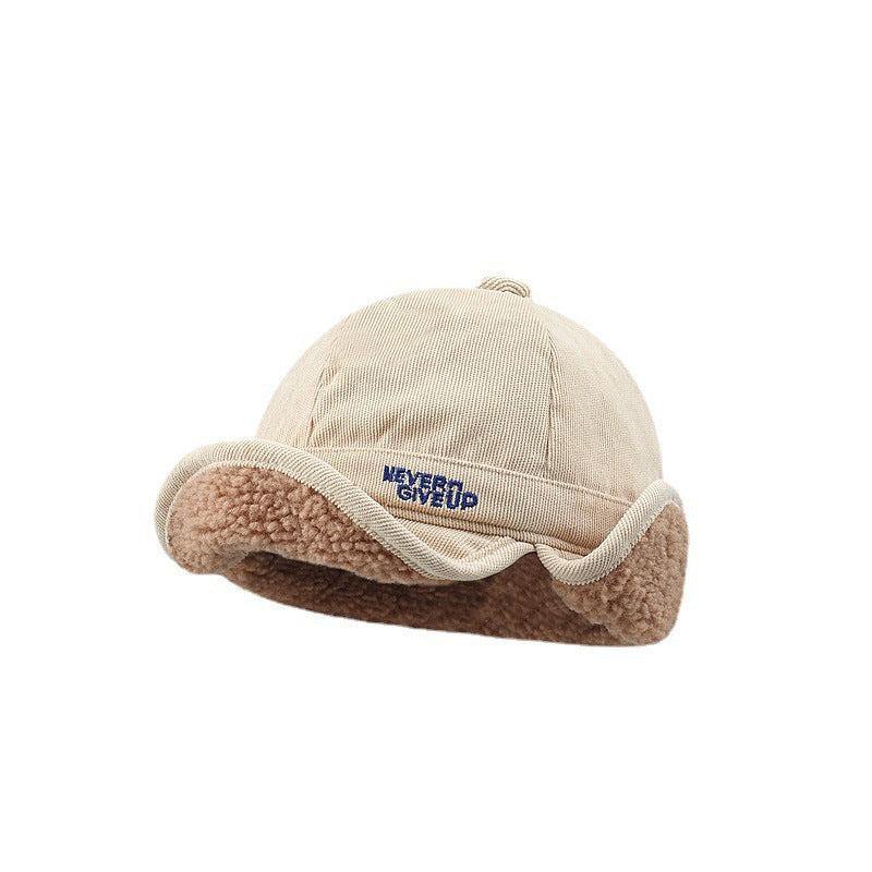 Gorro de aviador de lana de cordero gruesa Trendy Ins: gorro cálido con orejeras para hombre y mujer, ideal para ciclismo de invierno.